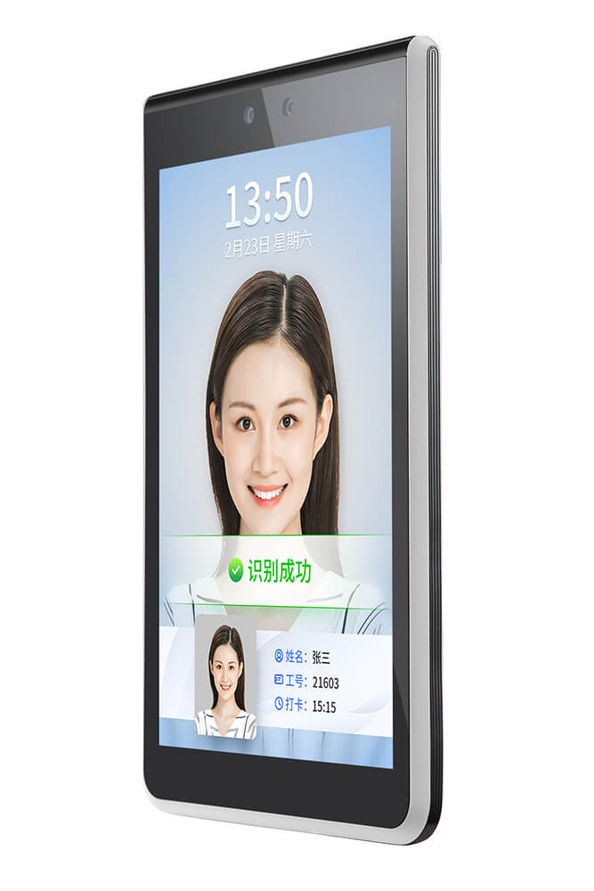 关键词:人脸识别一体机8寸;描述:1.产品主要应用于出入口场景的身份验证，提供人脸识别、射频
                                2.识别等多种验证方式，将AI算法场景化应用。
                                3.软件层面基于Linux系统采用业内领先的人脸识别算法，为用户
                                4.提供稳定、可靠、快速精准识别的软件应用；硬件层面采用业内主
                                5.流SOC及一流元器件厂商的产品，整体质量可靠。