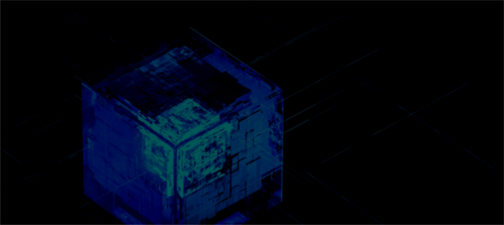 智慧会议室 技术立方体 武智科技 智能系统集成架构;描述：武智科技智慧会议室的智能系统集成架构，以科技感立方体形式展现技术融合与支撑。